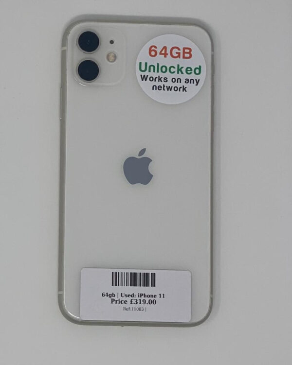 Apple iPhone 11 White 64gb Unlocked | Used device |