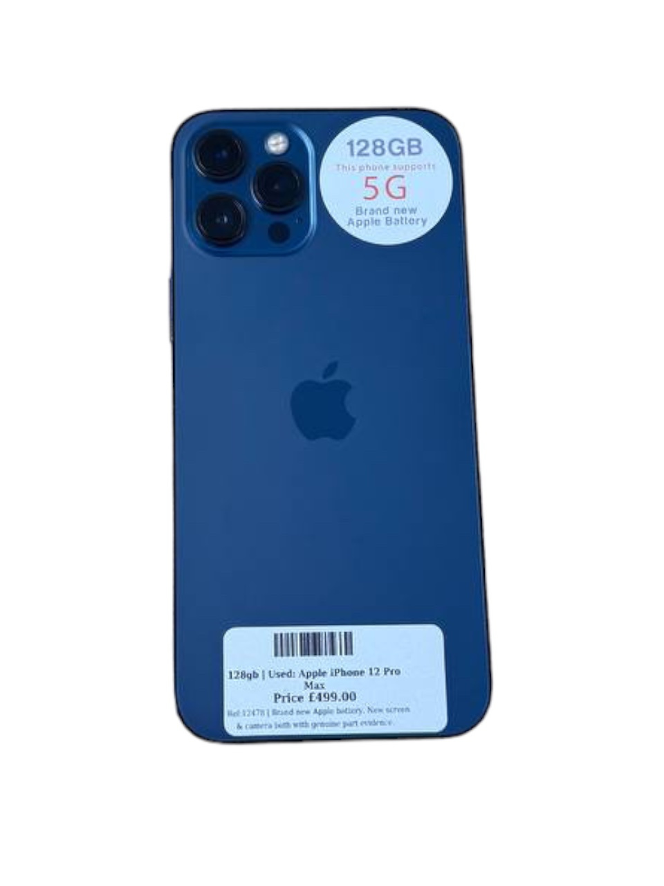 Apple iPhone 12 Pro Max Blue 128gb Unlocked | Used device | - Techbase