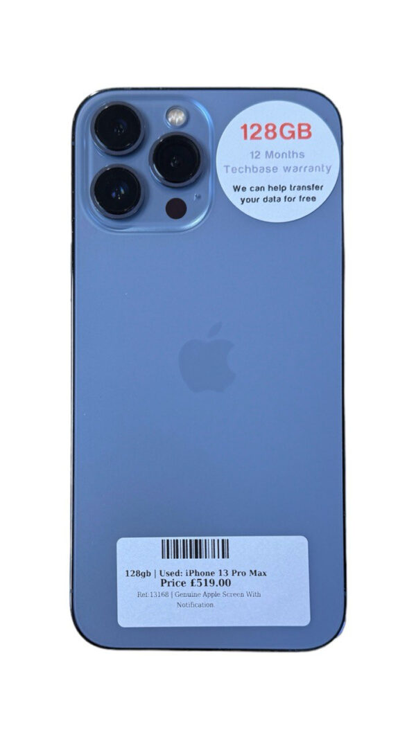 Apple iPhone 13 Pro Max Sierra Blue 128gb Unlocked | Used device |