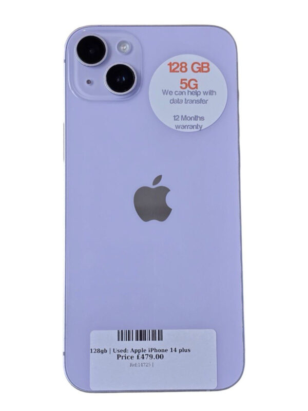 Apple iPhone 14 Plus purple 128gb Unlocked | Used device |