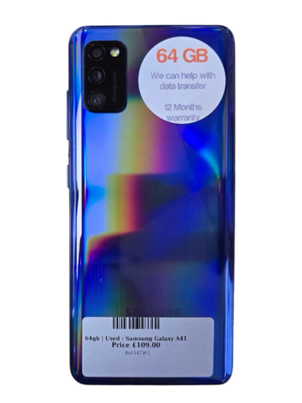 Samsung A41 Blue 64gb Unlocked | Used device |