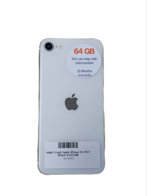 Apple iPhone SE 2022 White 64gb Unlocked | Used device |