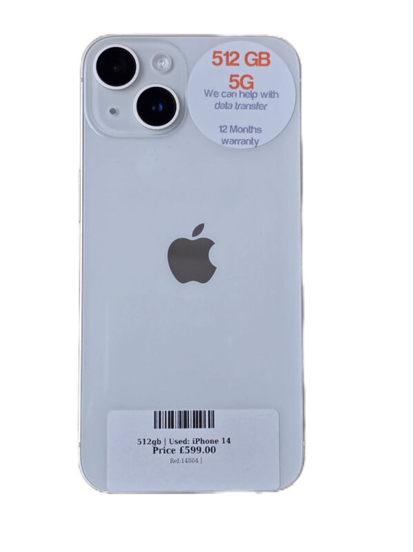 Apple iPhone 14 White 512gb Unlocked | Used device |
