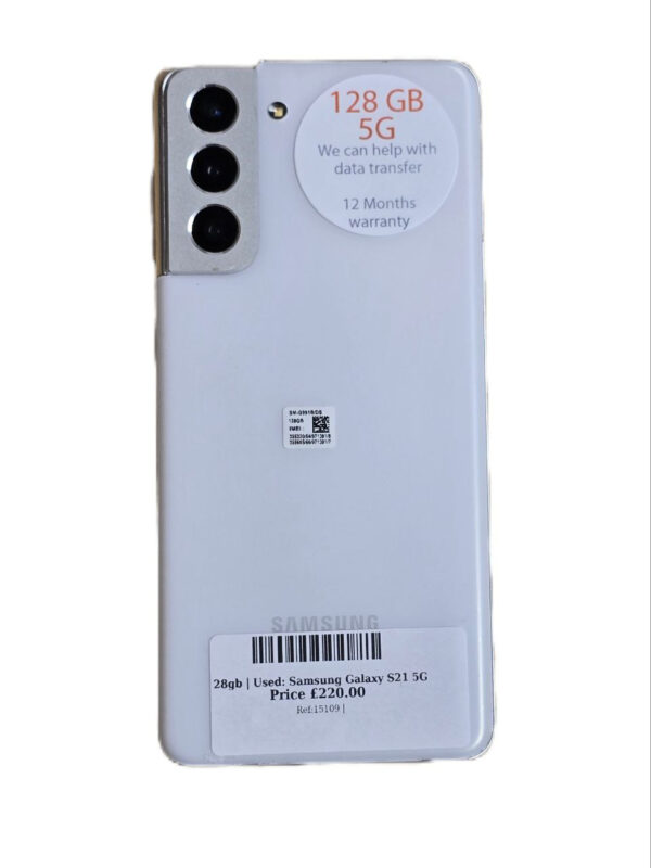 Samsung Galaxy S21 5G White 128gb Unlocked | Used device |