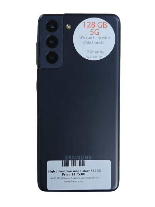 Samsung Galaxy S21 5G Phantom Grey 128gb Unlocked | Used device |