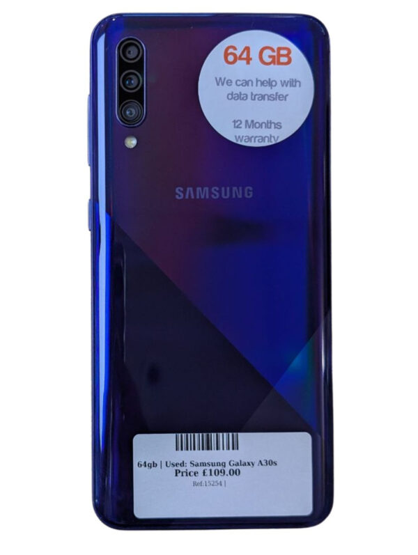 Samsung Galaxy A30s Blue 64gb Unlocked | Used device |