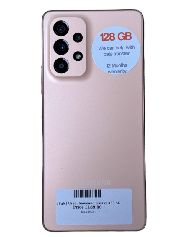 Samsung Galaxy A53 Peach 128gb Unlocked | Used device |