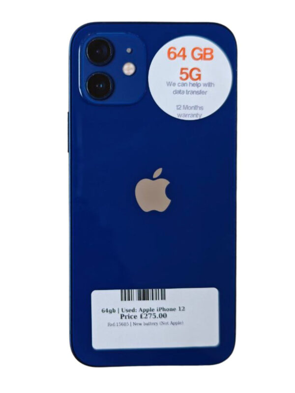 Apple iPhone 12 Blue 64gb Unlocked | Used device |