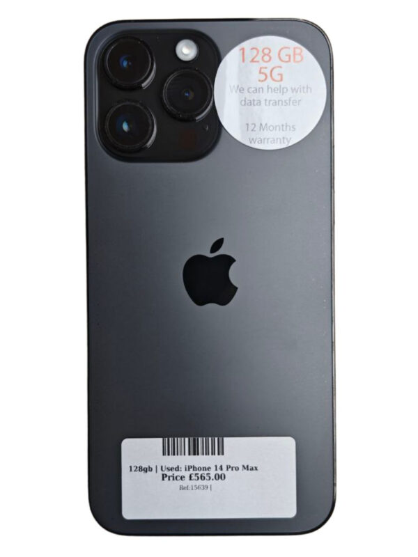 Apple iPhone 14 Pro Max Black 128gb Unlocked | Used device |
