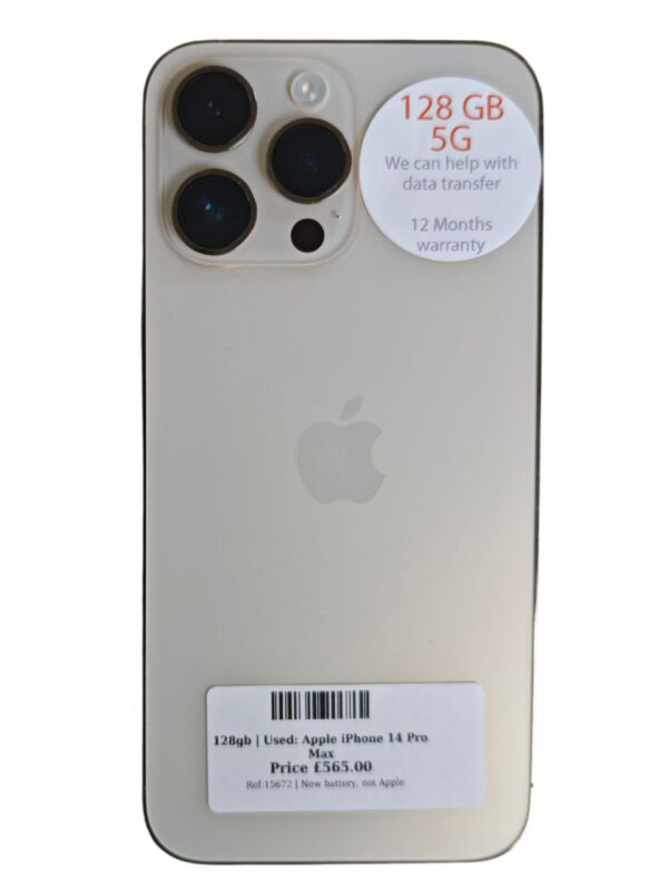 Apple iPhone 14 Pro Max Gold 128gb Unlocked | Used device |