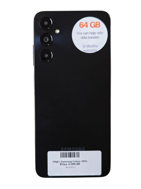 Samsung A05s Black 64gb Unlocked | Used device |