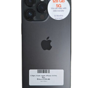 Apple iPhone 14 Pro Max Space Grey 128gb Unlocked | Used device |