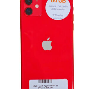 Apple iPhone 11 Red 64gb Unlocked | Used device |
