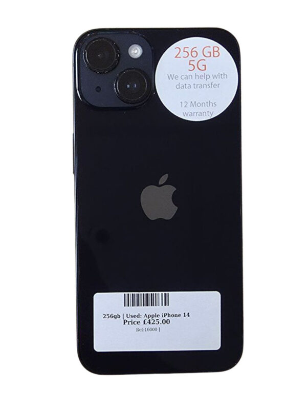 Apple iPhone 14 Black 256gb Unlocked | Used device |