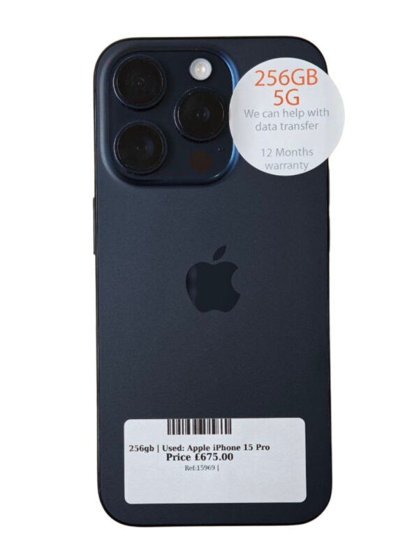 Apple iPhone 15 Pro Blue 256gb Unlocked | Used device |