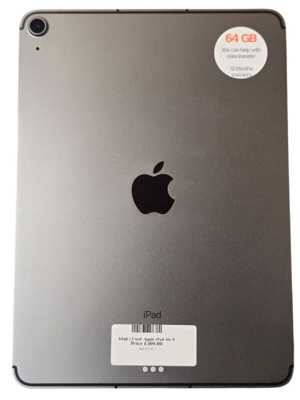 Apple iPad Air 4 | A2316 Space Grey 64gb Unlocked | Used device |