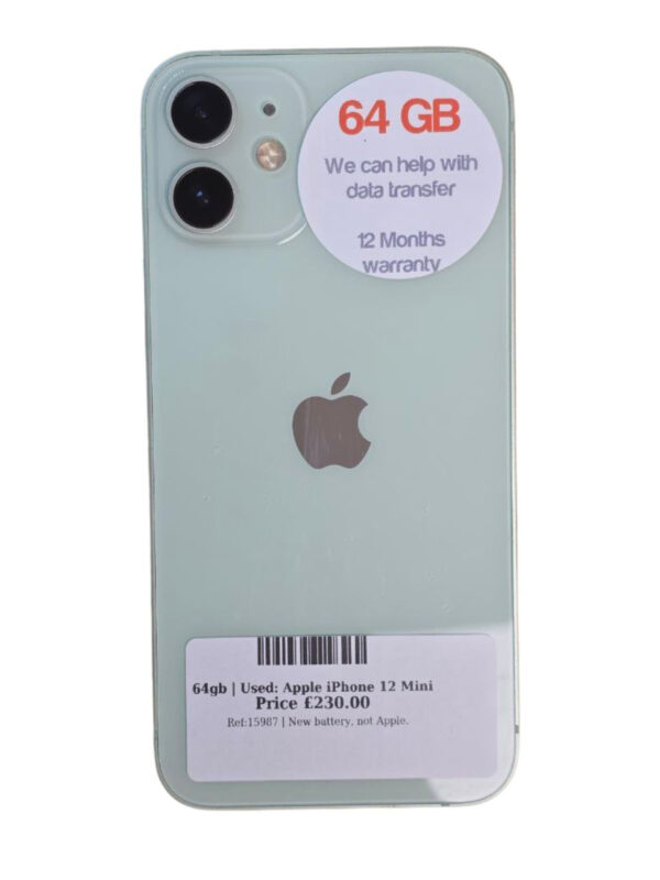 Apple iPhone 12 Mini Mint Green 64gb Unlocked | Used device |
