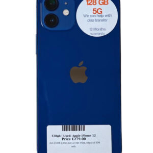 Apple iPhone 12 Blue 128gb Unlocked | Used device |