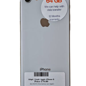Apple iPhone 8 White 64gb Unlocked | Used device |