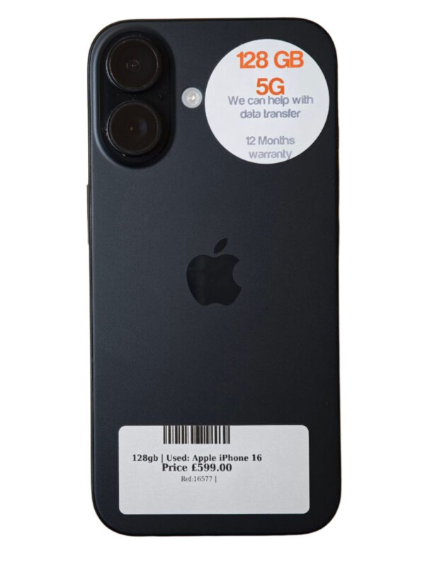 Apple Apple Iphone 16 Black 128gb Unlocked | Used device |