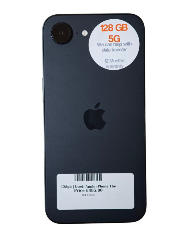 Apple iPhone 16e Black 128gb | Used device |