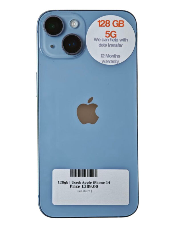 Apple iPhone 14 Blue 128gb Unlocked | Used device |
