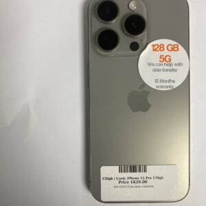 Apple iPhone 15 Pro Silver 128gb Unlocked