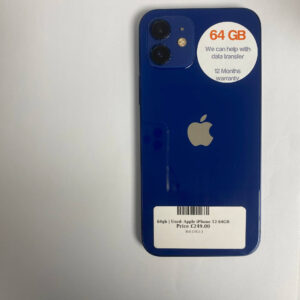 Apple iPhone 12 Blue 64gb Unlocked | Used device |