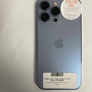 Apple iPhone 13 Pro Sierra Blue 256gb Unlocked | Used device |