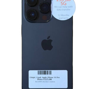 Apple iPhone 14 Pro Black 256gb Unlocked | Used device |