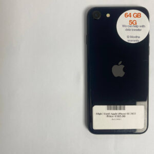 Apple iPhone SE 2022 (SE 3) Black 64gb Unlocked | Used device |