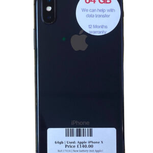 Apple iPhone X Black 64gb Unlocked | Used device |