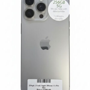Apple iPhone 15 Pro Max Natural Titanium 256gb Unlocked | Used device |