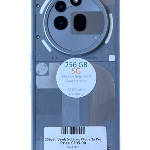 Nothing Phone 3a Pro Grey 256gb Unlocked | Used device |
