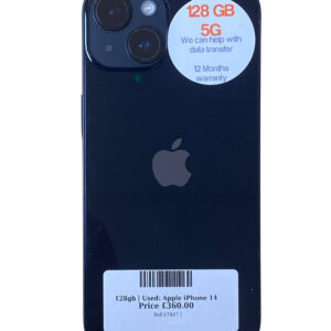 Apple iPhone 14 Black 128gb Unlocked | Used device |